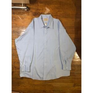 Roundtree & Yorke Gold Label Dress Shirt Light Blue 19/36 Tall Non Iron